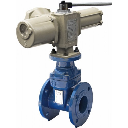 Задвижка чугунная с электроприводом ГЗ 380В и выдвижным шпинделем 30ч906бр 80х210 мм во Владивостоке